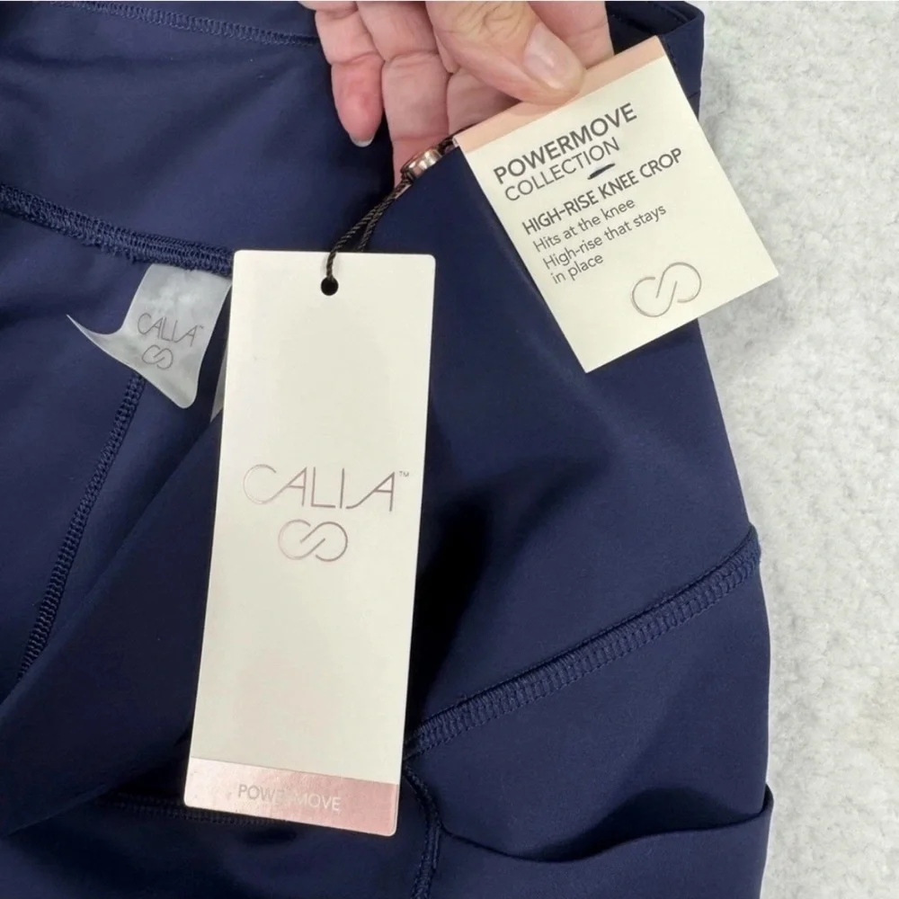 Calia Women's Powermove Opulent Blue High Rise Knee Crop Leggings - Picture 2 of 5